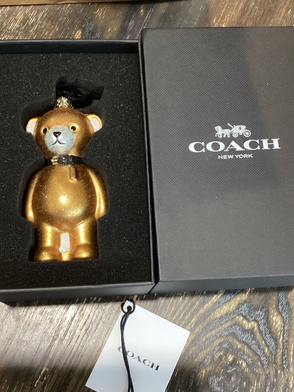 Coach Gold Bear Ornament